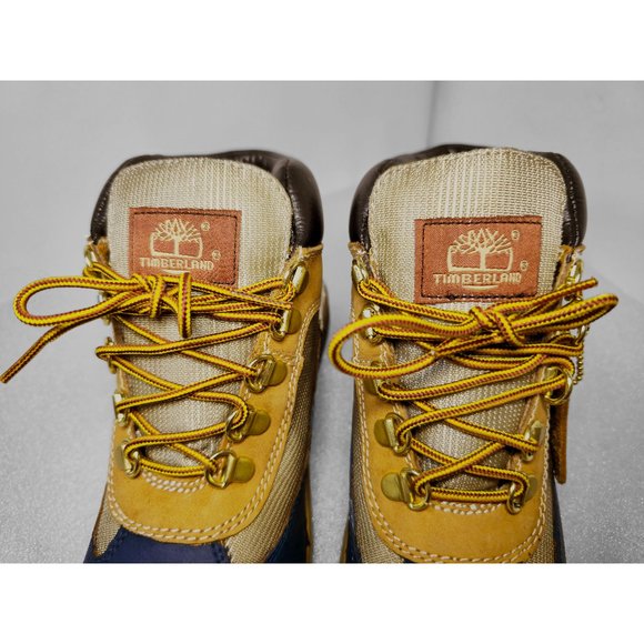 Hand-Painted Distressed Tan Wheat Timberland Grade School Field Boots Boys Sz 4 - Picture 8 of 12